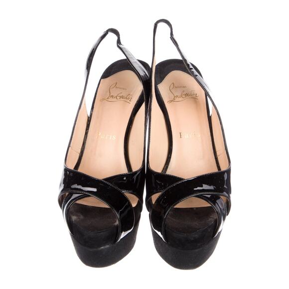 ❤️Christian Louboutin Patent Leather Slingback Heels❤️ - Picture 3 of 5